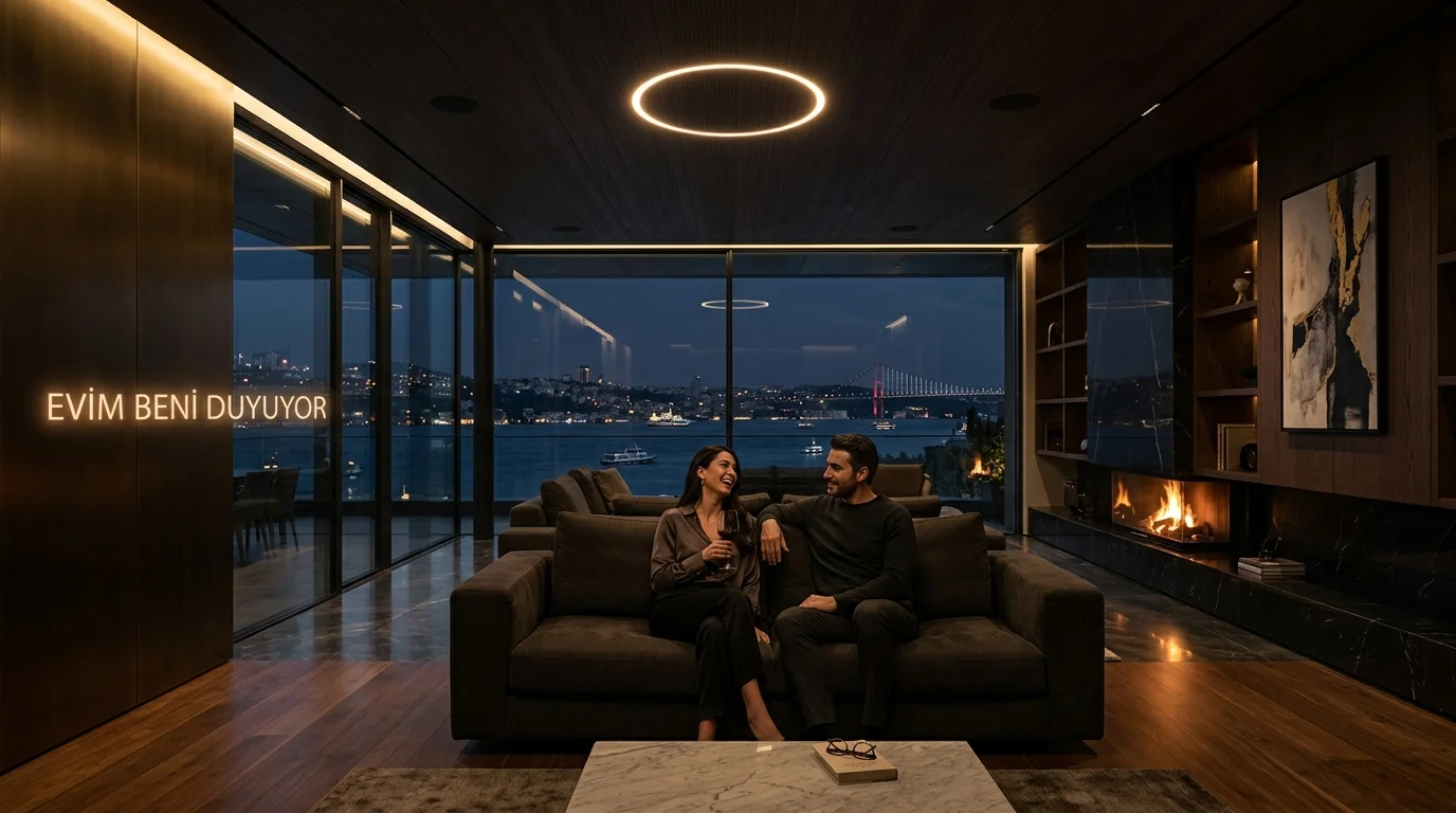 Vie Mimarlık Yapay Zeka Destekli Lüks Akıllı Villa Salonu