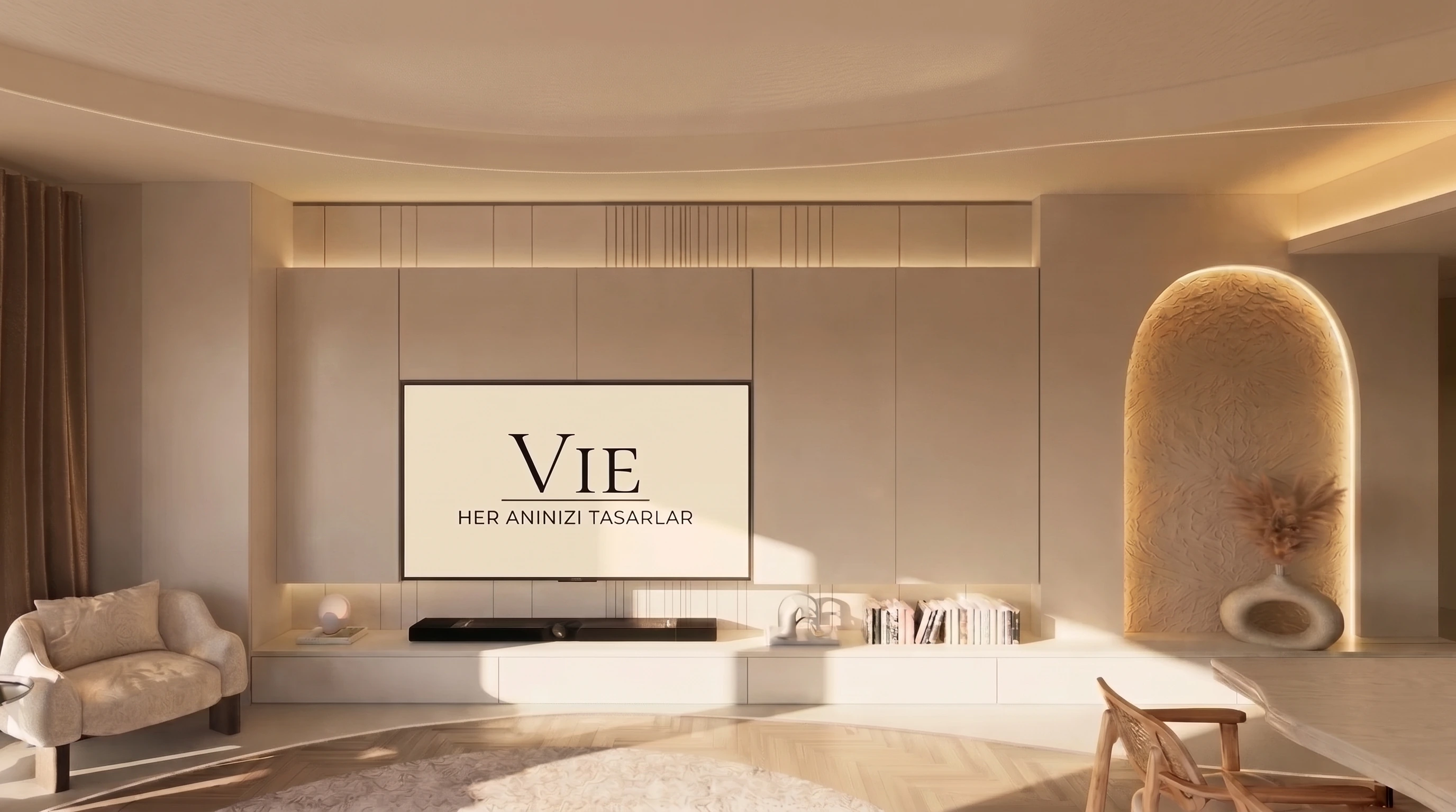 Neva Yalı Salon TV Duvarı