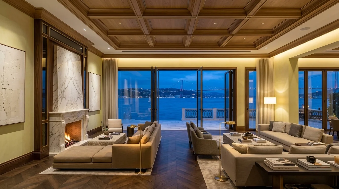 İstanbul Boğaz Yalı Köşkü Salon Tasarımı